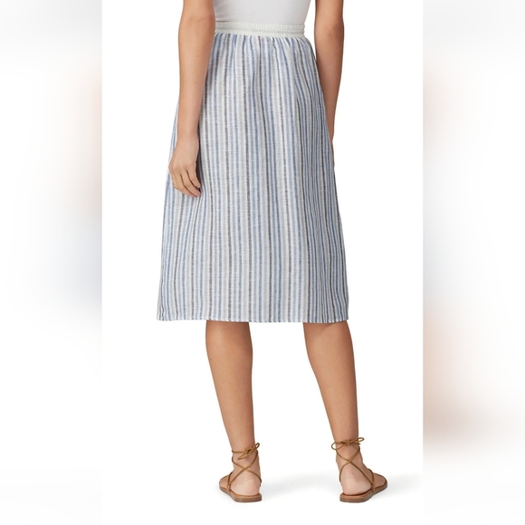 100% Linen Sita Murt Stripe Knee Length Skirt Size 38(4) NWT Retail $200 - Picture 2 of 10